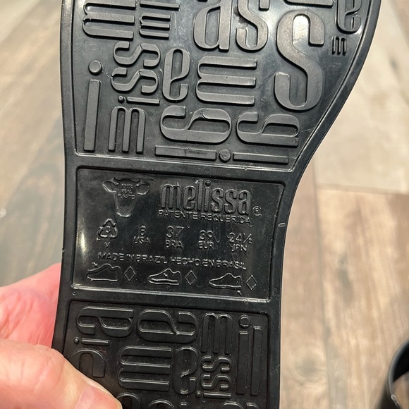 Melissa Modern Black Platform Chunky Flip Flops Size 8 / eUR 39 - Picture 8 of 8